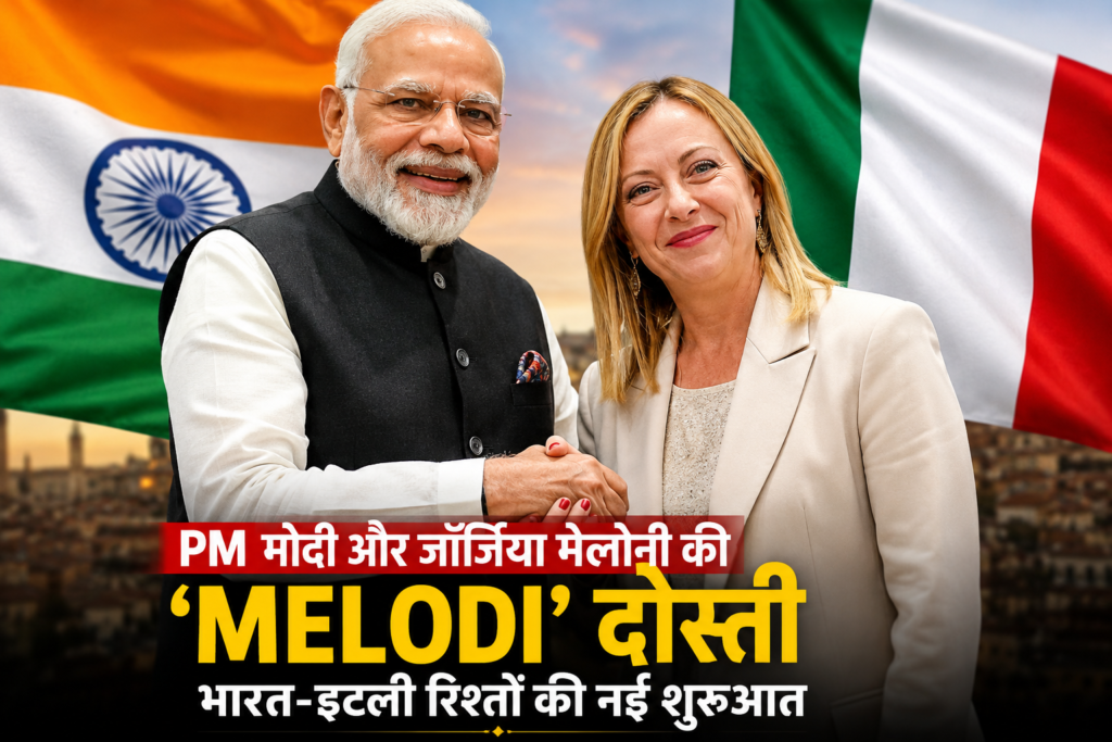 PM Modi and Giorgia Meloni meeting during Italy visit